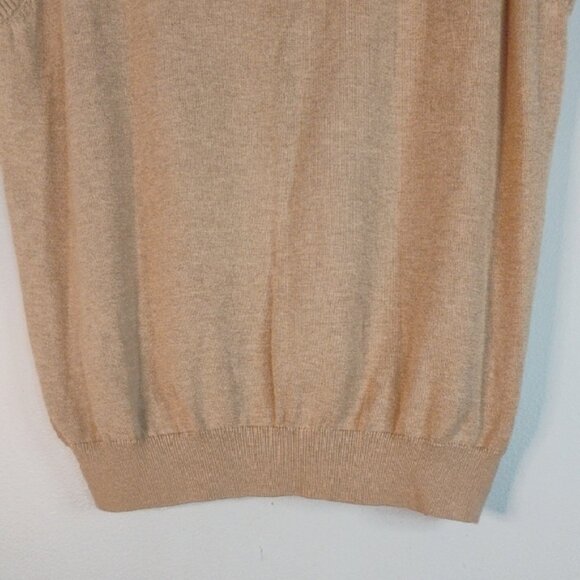 Johnston & Murphy Tan Zip-Up Quarter Zip Sleeveless Sweater  Size L - Picture 7 of 10